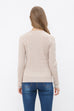 Crew Neck Cable Knit Button Cardigan In Khaki
