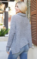 Cozy Grey Cowl Neck Long Sleeve Sweater