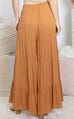 Super Fun Tiered Palazzo Pants In Camel