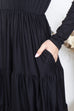 Soft Pretty Pocket Black Dress